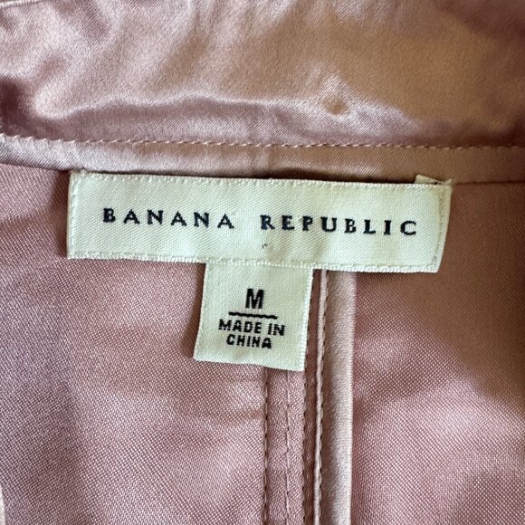 BANANA REPUBLIC Vintage Pink Quilted Silk Jacket - Picture 5 of 9